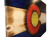 Bad Beard Woodworks handcarved Colorado state flag wall art large