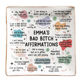 Bad Bitch Affirmation Personalized Bestie jewelry dish on dresser