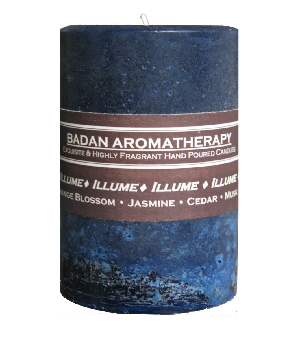 Badan Body Illume Rustic Pillar Candle dark blue round 3x4.5