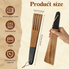 Baderke 12 inch spatula solid acacia wood black handle
