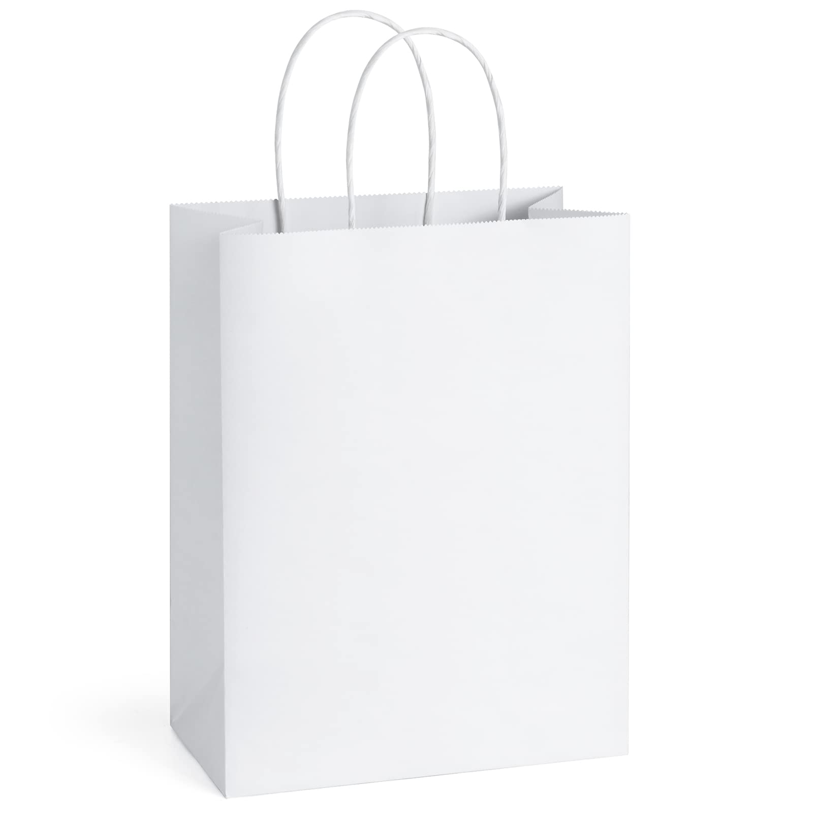 BagDream white gift bags with handles 8x4.25x10.5 inch pack of 25