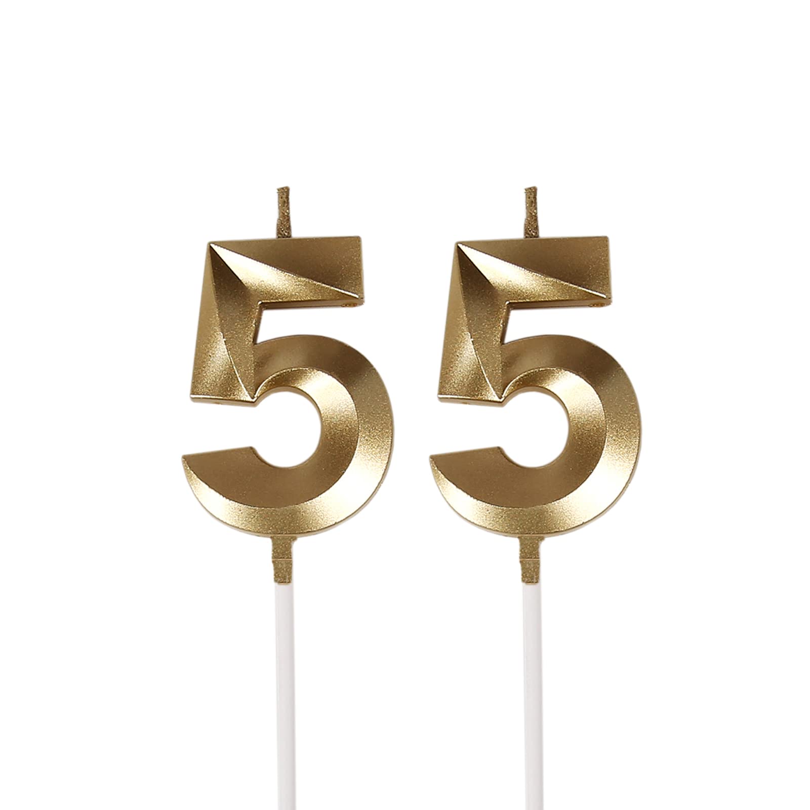 Bailym 55 Birthday Candles glitter gold color product image
