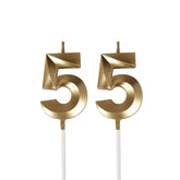 Bailym 55 Birthday Candles glitter gold color product image