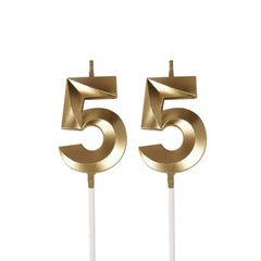 Bailym 55 Birthday Candles glitter gold color product image