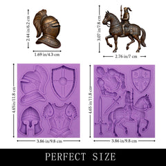 Mounted knight and horse patterns from Bakformk mold