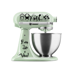 Bakin Like a Villain vinyl decal set for Kitchen Mixers 5in x 14in cut size