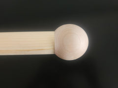 Unfinished wooden ball cap end set of 2 for 1-1/4 inch dowel