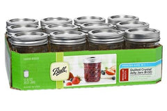 Ball Jar Quilted Crystal Jelly 8 oz jars with lids and bands