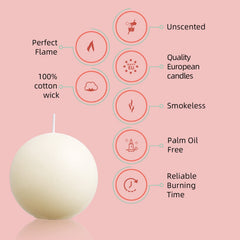 75 hour burn time ivory candles for home decoration