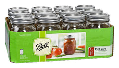 Ball Regular Mouth 16-Ounces Mason Jar with Lids and Bands 12-Unit Pack