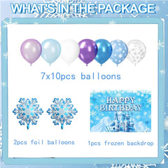 Snowflake foil balloon and latex balloons for Frozen party