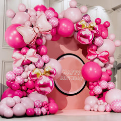 100 pink balloons hot pink pastel pink and polka dot