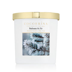 Scent of pine balsam fir and raspberry in a 5 oz soy wax jar candle