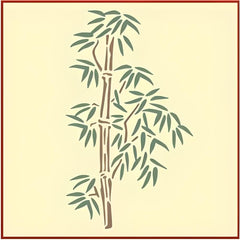 Bamboo Asian Stencil Template reusable mylar 6.6x11 for art
