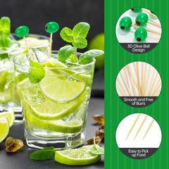 Durable bamboo olive cocktail picks for appetizers and drinks