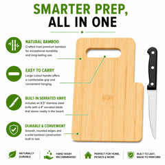 Compact bamboo cutting board suitable for kitchen use