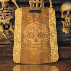 two toned design on bamboo cutting board