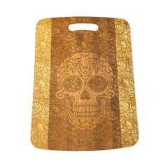 bamboo sugar skull cutting board front view