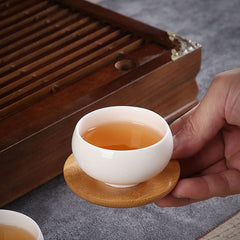 jewelry tray alternative using bamboo coaster