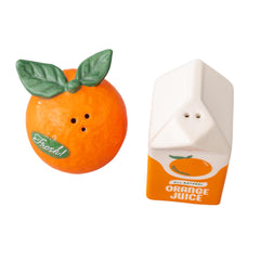 refillable salt pepper shakers with ceramic body orange