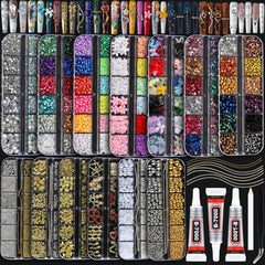 BANA Bedazzling Kit Nail Charms collection with 13 boxes