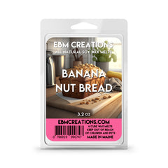 Banana Nut Bread soy wax melts 3.2oz six-cube clamshell