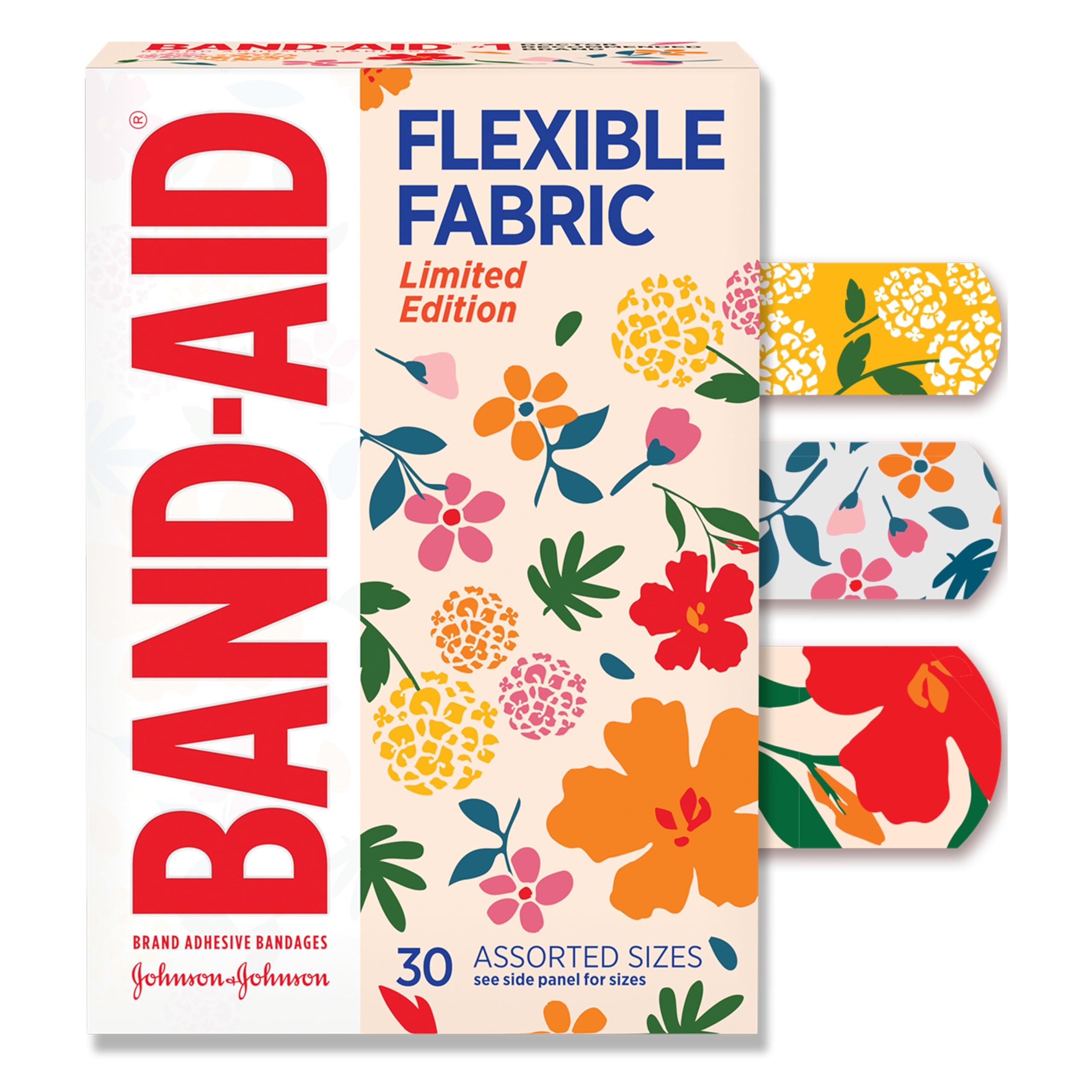 Band-AID Brand Flexible Fabric Bandages Wildflower 30ct box