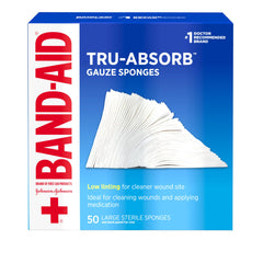 BAND-AID Brand Tru-Absorb Gauze Sponges 4x4 large sterile pack