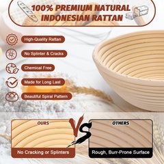 Round 9 inch banneton proofing basket