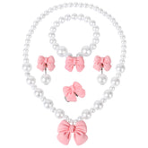 BaobaoJoy princess necklace with bow pendant pink