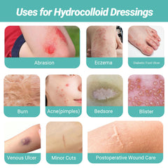 Ultra-thin breathable waterproof hydrocolloid dressing on skin