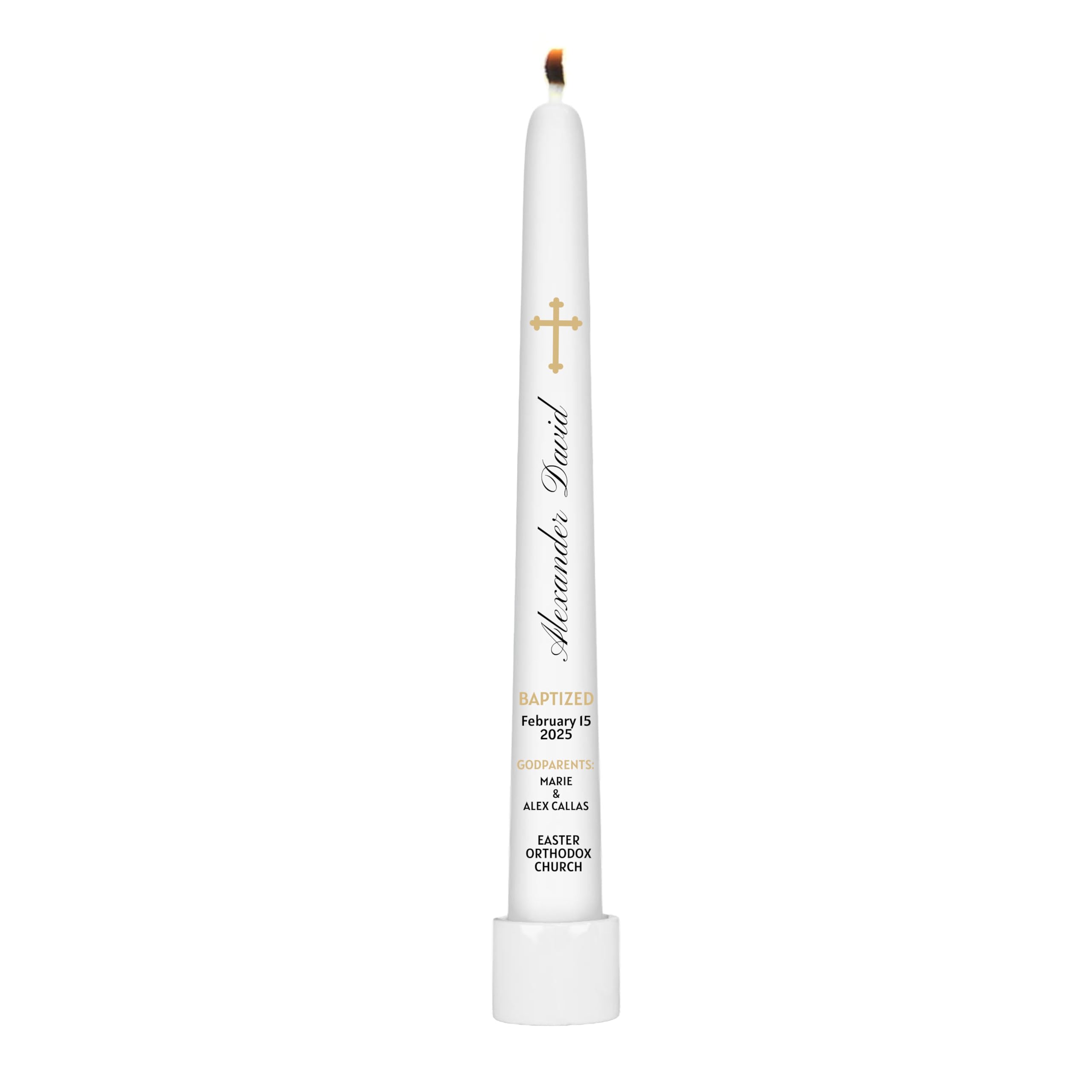 Ten inch orthodox baptism taper candle