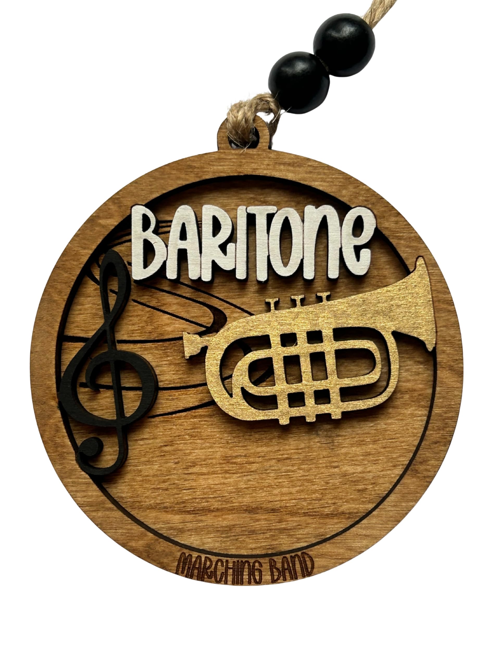 Baritone marching band ornament front view