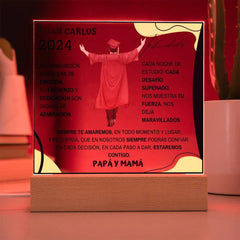 Base de madera para placa de graduación