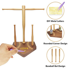 Baseball Bat Stand design details showing screw mortise