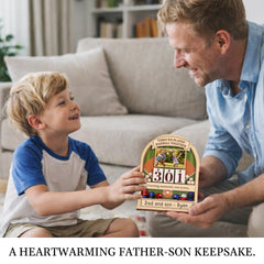 Baseball Memory Counter Sign built-in photo display with dad and kids photo