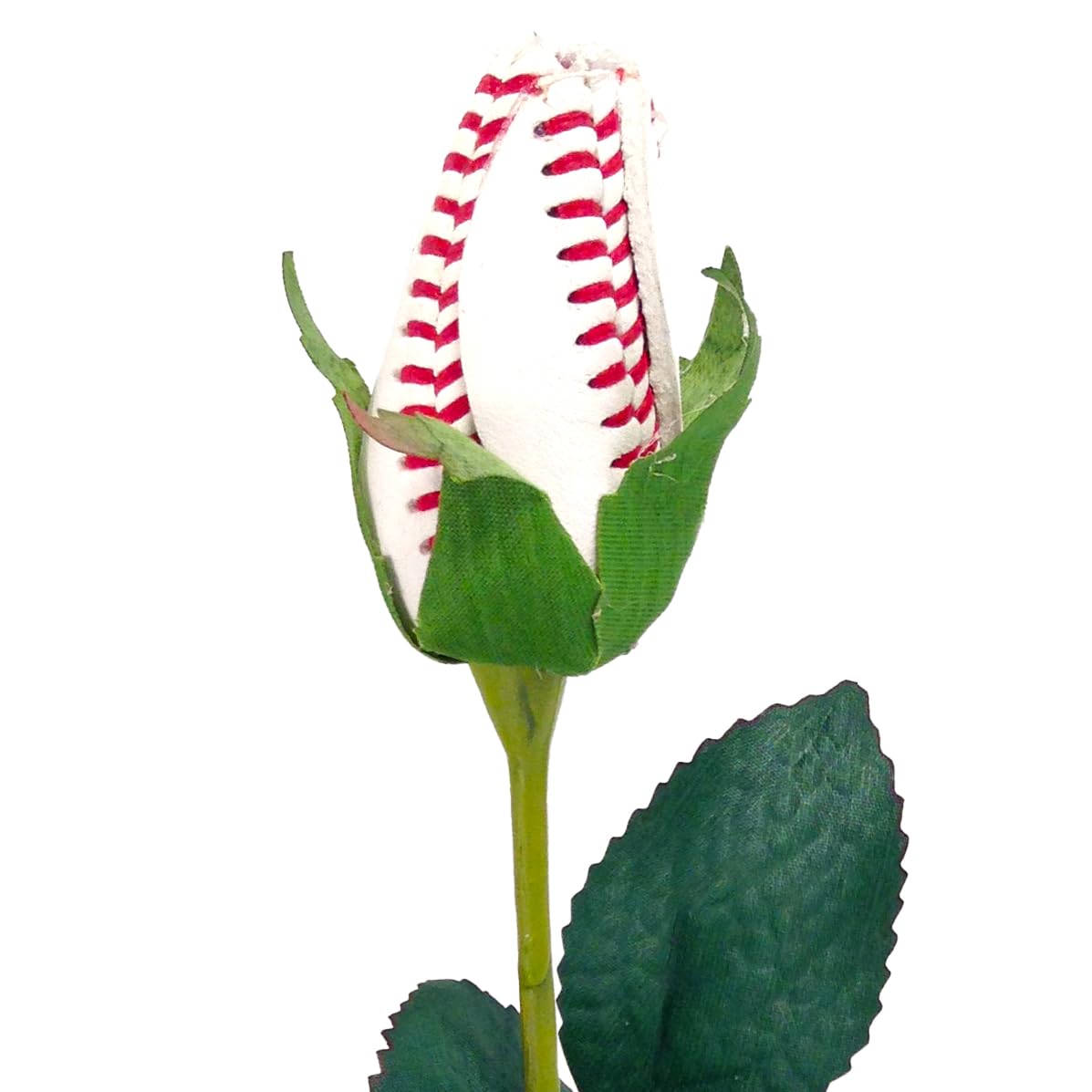 Baseball Rose handmade leather close up
