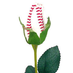 Baseball Rose handmade leather close up
