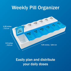 Weekly pill planner by Basic Care with clear lid