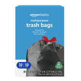 Basics 30 gallon flextra drawstring trash bags packaging