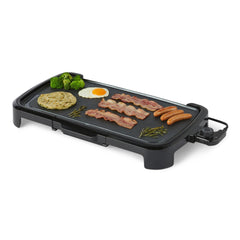 Basics Electric Griddle 10 x 20 inch black surface nonstick ceramic coating
