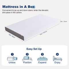 Basics memory foam mattress twin white grey