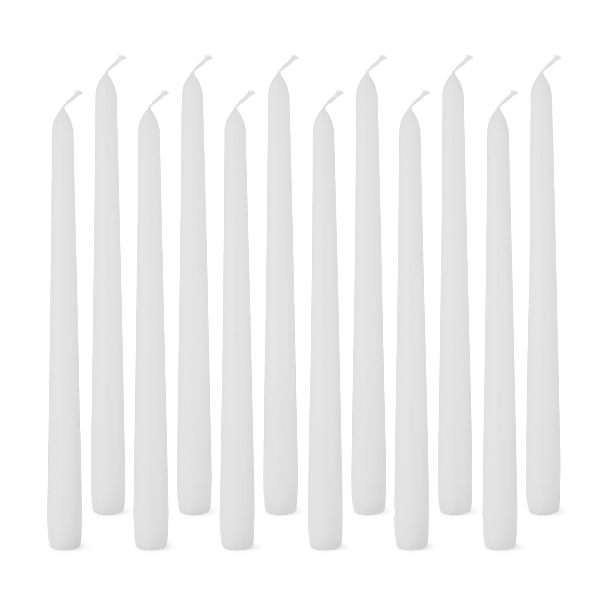 Basics Taper Candles white 10 inch unscented pack of 12