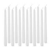 Basics Taper Candles white 10 inch unscented pack of 12