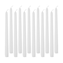 Basics Taper Candles white 10 inch unscented pack of 12