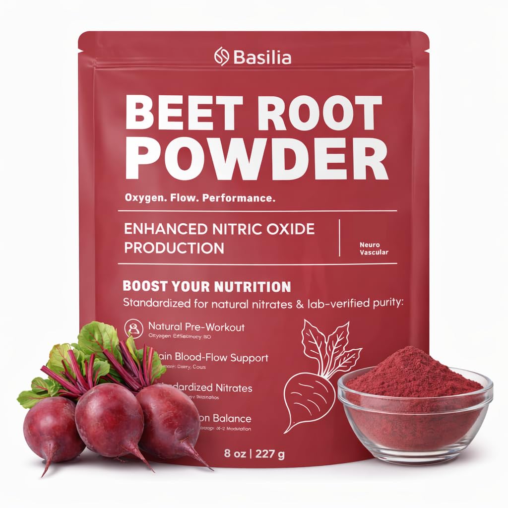 Basilia Beet Root Powder 8 oz packaging label