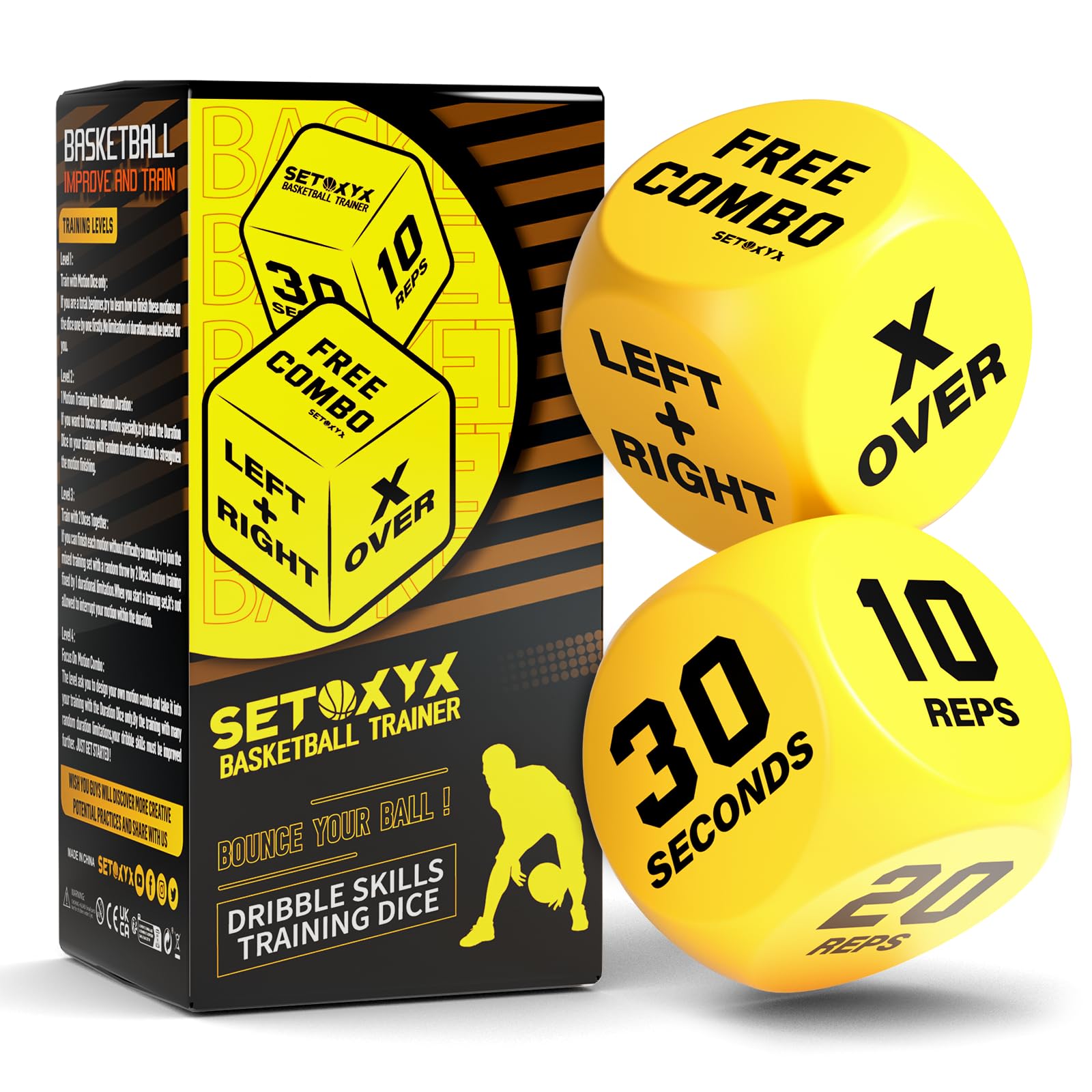 Basketball dribble skills dice set kit