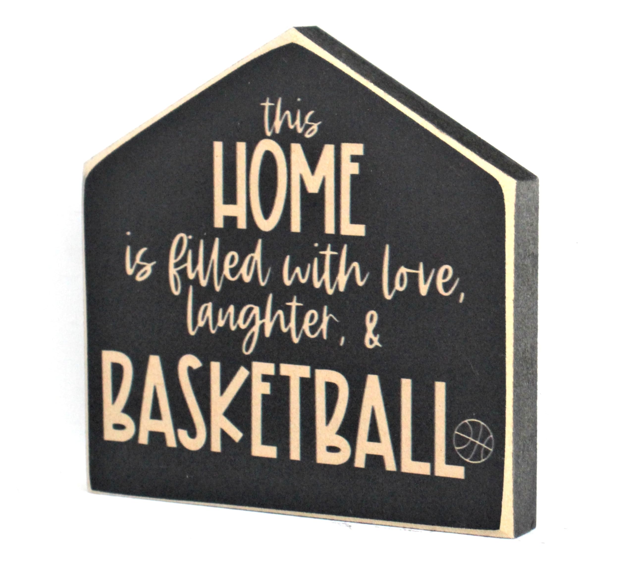 Painted Pastimes basketball sign 6x6 rustic black finish