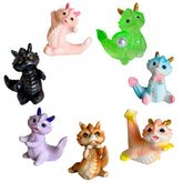 Basuo-9Q seven piece dragon figurines set black dragon