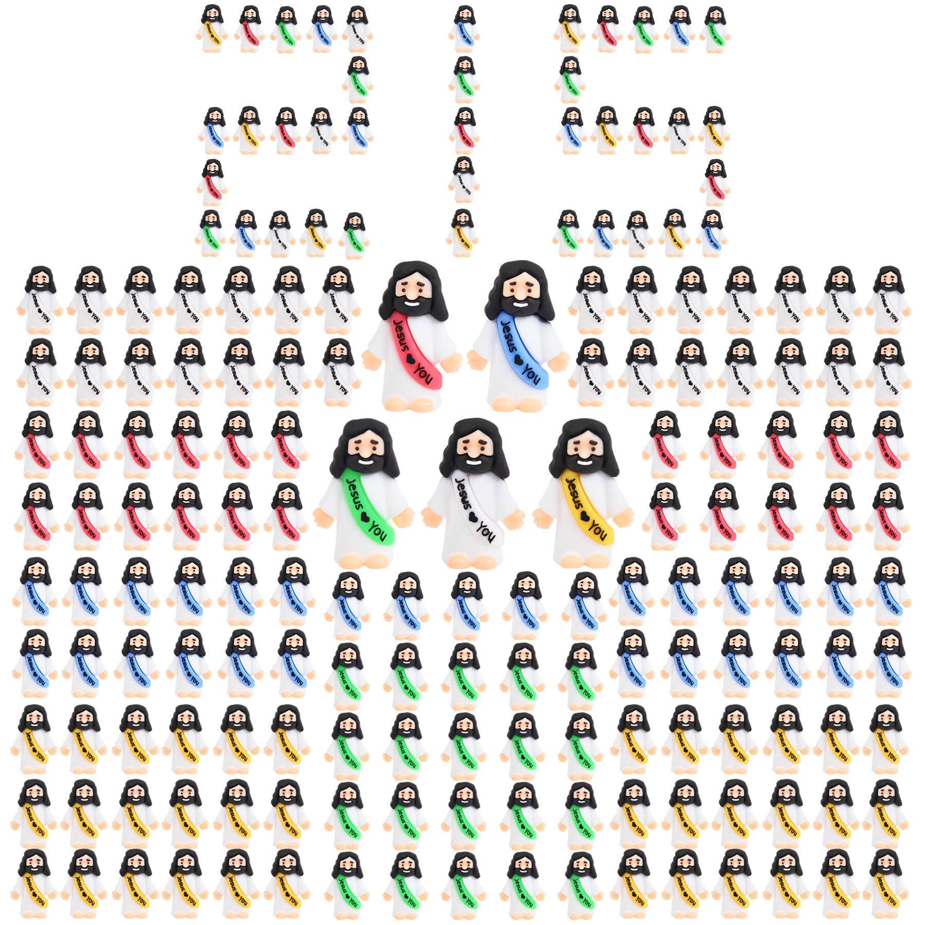 basuwu 215 pcs Little Jesus Figures green color set